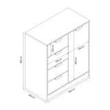 thumbnail of Helloshop26 - Kommode praktisches Aufbewahrungsmöbel für Eingangsbereich Wohnzimmer Schlafzimmer 90 x 80 x 40 cm MDF Eichenoptik 03_0009320