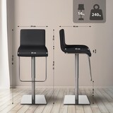 thumbnail of Set di 2 sgabelli da bar Limon con rivestimento in similpelle nero/acciaio inossidabile