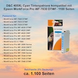 thumbnail of D&C 405XL Cyan Tintenpatrone kompatibel mit Epson WorkForce Pro WF-7830 DTWf - 1100 Seiten
