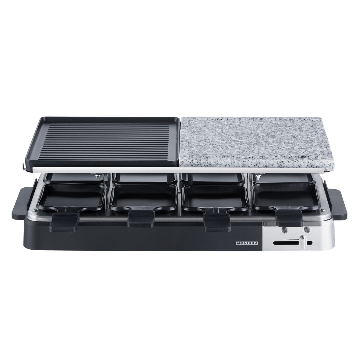 Melissa 16300027 - 8 Personen Raclette Grill/Steinplatte, schwarz