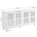 thumbnail of Merax Sideboard mit Spiegelelementen und geometrischem Trellis-Muster, Kommode mit Spiegelfront, Anrichte mit großem Stauraum