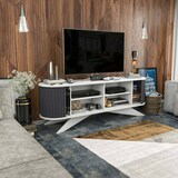 thumbnail of Dmora Mobile porta TV Desteve, Credenza da soggiorno, Armadio basso per TV, Base parete attrezzata, 180x43h60 cm, Antracite e Bianco