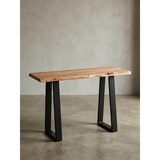 thumbnail of Konsolentisch GAYA Massivholz Akazie, Schreibtisch 120 cm breit im Landhaus-Stil, Schminktisch mit Design, Sekretär mit 2 Metallbeinen, Echt-Holz