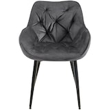 thumbnail of Lot de 2 chaises Tanna velours Gris foncé
