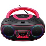 thumbnail of Denver TCL-212BT PINK Lecteur de CD Portable Boombox. Radio FM. Bluetooth. 4W. Entrée AUX. Lecture MP3 Via USB Bleu