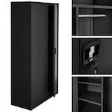 thumbnail of Helloshop26 - Vestuario metálico 5 niveles 90 cm con armario integrado negro 08_0000440