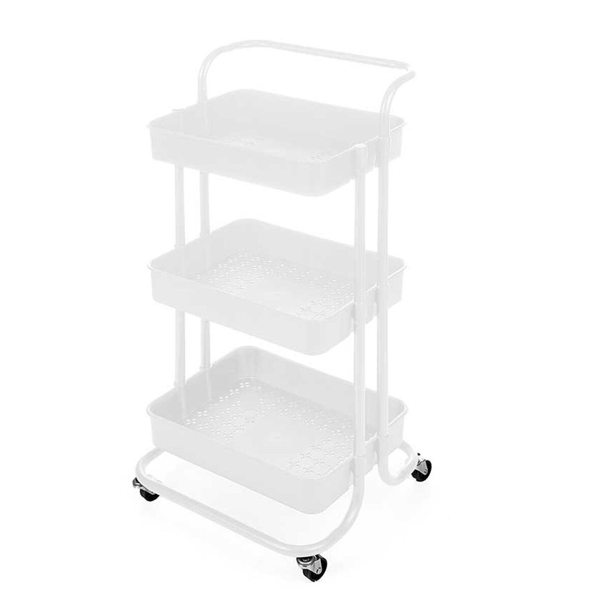 San Ignacio  KINVARA- Carrello portaoggetti a 3 ripiani 86x42x35 cm Bianco