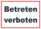 thumbnail of Betreten verboten Schild schwarz-weiß-rot A2 Rückseite selbstklebend
