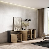 thumbnail of Sideboard, Highboard, 260x80x37 cm, 5 Türen, Wohnzimmer, Küche, Eiche Schwarz