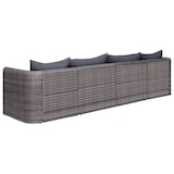 thumbnail of vidaXL 4-delige tuinsofa set met kussens grijs poly rotan