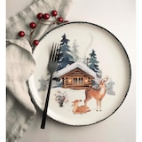 thumbnail of H&H, Servizio tavola 18 pezzi Frosty, set tavola natalizio, decoro pettirosso, in stoneware,