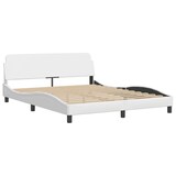 thumbnail of vidaXL Bett mit Matratze "Hvar" Weiß 160x200 cm Kunstleder