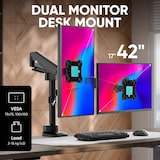 thumbnail of ONKRON Monitor Halterung 2 Monitore für 17 - 42 Zoll Bildschirme bis 15 kg pro Arm, dual Monitor Arm mit Gasdruckfeder,  VESA 75x75-100x100, G140-B