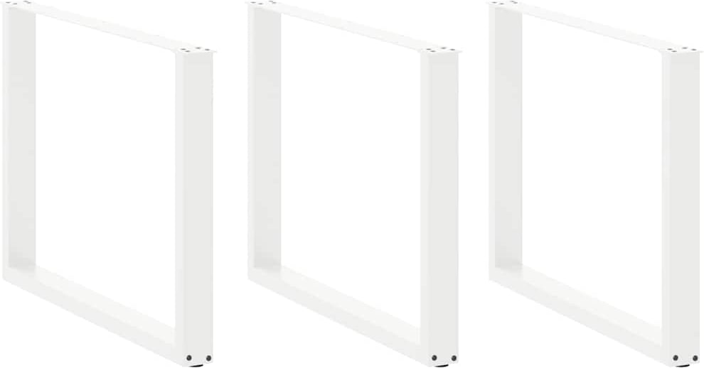 vidaXL Esstischbeine U-Form 3 Stk. Weiß 100x(72-73) cm Stahl