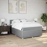 thumbnail of vidaXL Boxspringbett mit Matratze Hellgrau 140x200 cm Stoff