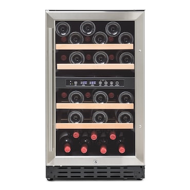 Vinobox Cave à vin 40 Grand Cru 2T Inox, encastrable ou freestanding, 2 zones de température