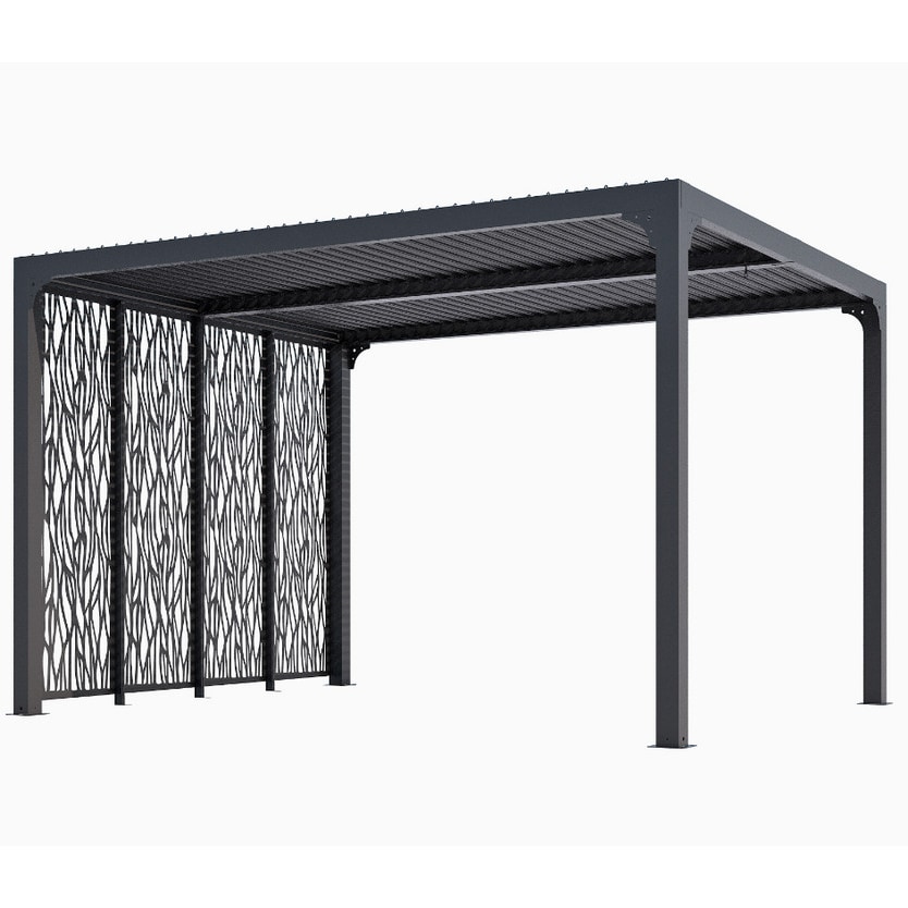 HABRITA Pergola Bioclimatique 10.80m² Gris Anthracite per3630mbi