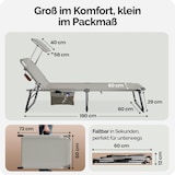 thumbnail of CASARIA® Sonnenliege Klappbar Wetterfest Alu Gartenliege mit Dach Liegestuhl Creme