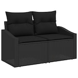thumbnail of vidaXL 9-teiliges Garten-Essensemble mit Kissen in Schwarz aus Poly Rattan und Akazie