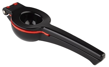 METRO Professional Exprimidor de limones y limas, aluminio fundido, 22 cm, negro / rojo