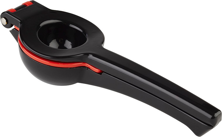 METRO Professional Exprimidor de limones y limas, aluminio fundido, 22 cm, negro / rojo