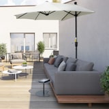 thumbnail of Sombrilla de pared de jardín 200x190x240 cm parasol de terraza con manivela poste de acero y base cruzada anti-UV para terraza balcón crema
