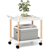 thumbnail of COSTWAY Carrinho de Serviço, 2 Níveis, Prateleira Rebaixada com Rodas, Carrinho de Cozinha com Freios e Alça, Prateleira de Cozinha para Sala de Estar