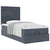 thumbnail of vidaXL Ottoman-Bett mit Matratzen Dunkelgrau 90x190 cm Samt