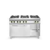 thumbnail of HENDI Gasfornuis Kitchen Line 6-pits met convectieoven GN 1/1, Kitchen Line, 230V/3000W, 28,5kW, 1200x722x(H)900mm