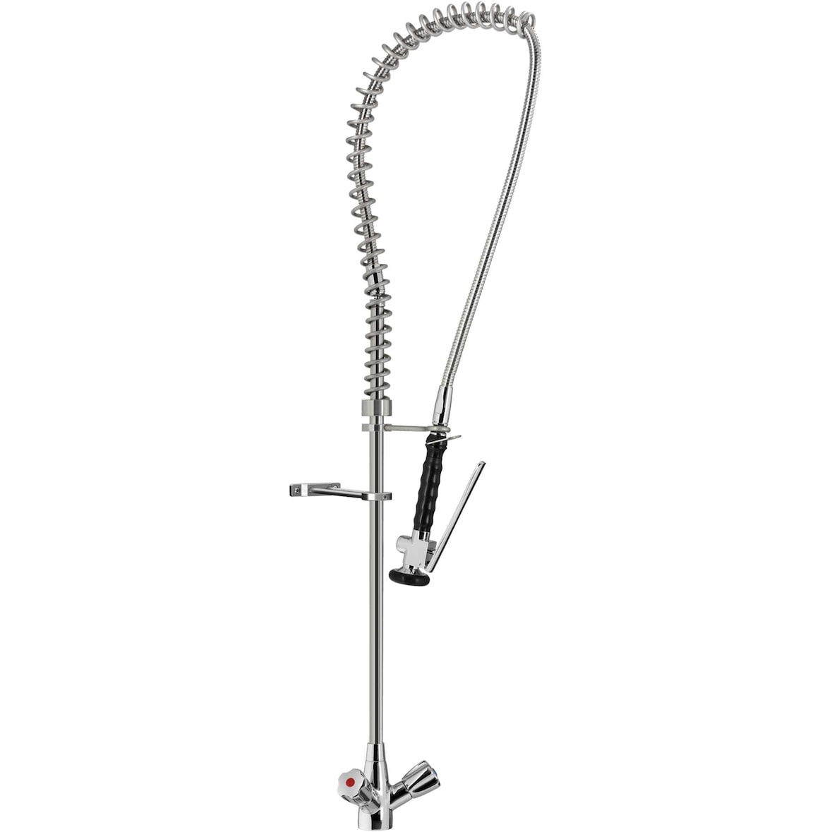 Zweigriffmischer mit Geschirrbrause ohne Auslauf - Edelstahlausführung