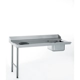 thumbnail of Tournus Standaard-aanvoertafel 1600mm lang met wastafel 400 x 400 mm en uitwerpschacht, incl. afklopring. Rechts inhangbaar