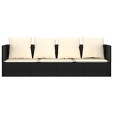 thumbnail of vidaXL Outdoor-Loungebett mit Kissen Schwarz Poly Rattan