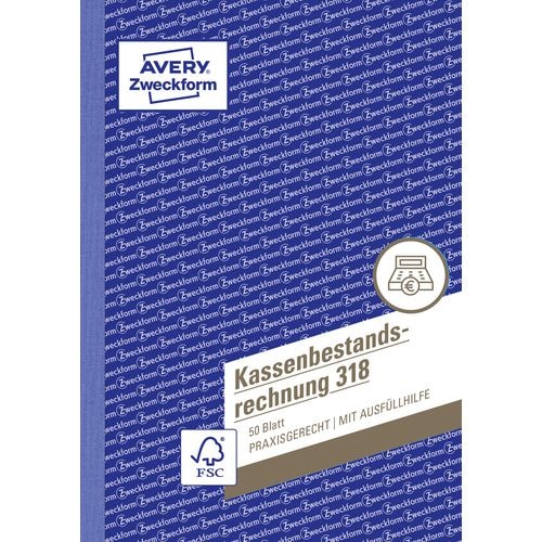 AVERY Zweckform Kassenbuch 318 DIN A5 Perforiert N/A 50 Blatt