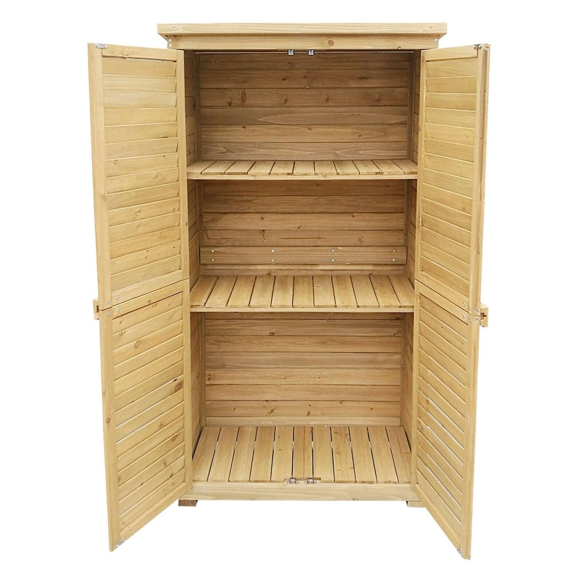 Helloshop26 - Gartenhaus mit Schrank und Lamellentüren 160 cm Fichtenholz Bitumendach 16_0002170