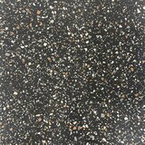 thumbnail of RestooTab - Stehtisch Rome weiß 60x60cm Dekor Terrazzo black chip Kanten messingfarben