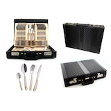 thumbnail of Hochwertiges Besteck Set 72-teilig Koffer Gold 12 Personen Edelstahl 18/10