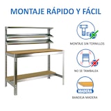 thumbnail of SimonRack Établi d’atelier, 910x610 mm, 3 étagères, Charge 400 kg, Galvanisé - BT-1