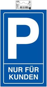 thumbnail of Exacompta 67029B Hinweisschild selbstklebend, Parkplatz nur für Kunden, weiß auf blauem Hintergrund, 15x25 cm, PVC -