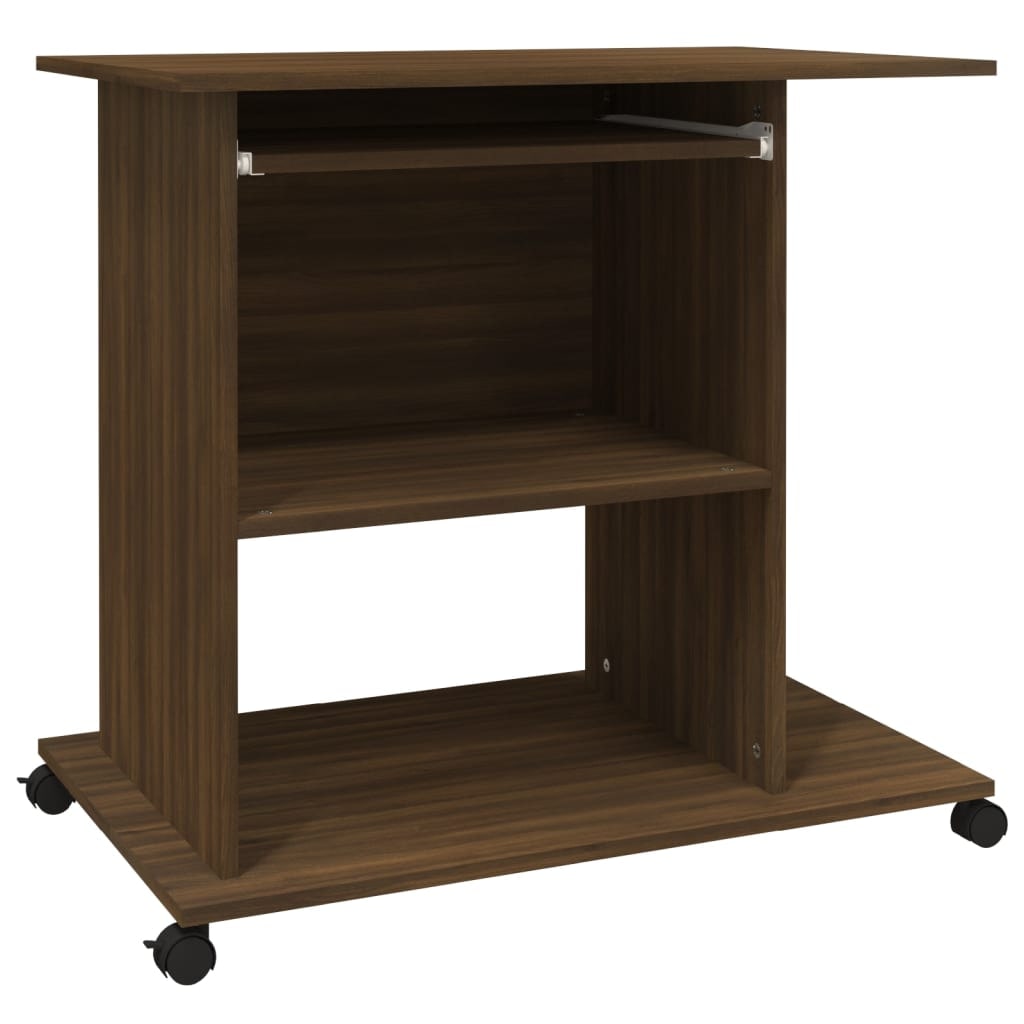vidaXL Computerbureau 80x50x75 cm bewerkt hout bruin eikenkleur