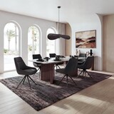 thumbnail of Conjunto de 6 cadeiras de sala de jantar HWC-M65, cadeira de cozinha cadeira de braços, giratória posição automática metal tecido/têxtil ~ antracite