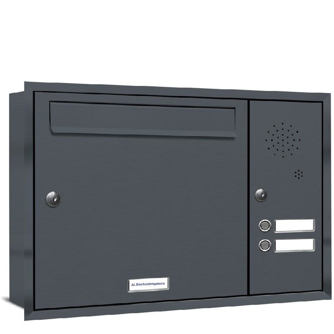 AL Briefkastensysteme 1 Fach Premium Unterputz Briefkasten Anlage RAL 7016 Anthrazit, für Post A4, robust, wetterfest, Artikelnummer: 331P1U1K2SRP7016
