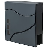 thumbnail of Briefkasten HWC-B31, Wandbriefkasten Postkasten Zeitungsfach pulverbeschichtet ~ anthrazit