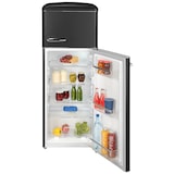 thumbnail of Exquisit Retro Kühl-Gefrierkombination RKGC270-45-H-160E mattschwarz, 206 l Fassungsvermögen