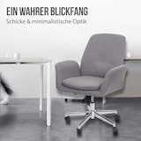 thumbnail of Sedia da ufficio HWC-K23, sedia da scrivania poltrona girevole, tessuto/tessuto con braccioli ~ grigio