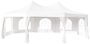 METRO PROFESSIONAL Tendone pieghevole con parete laterale Milano, acciaio/poliestere, 6.8 x 5 m, idrorepellente, bianco