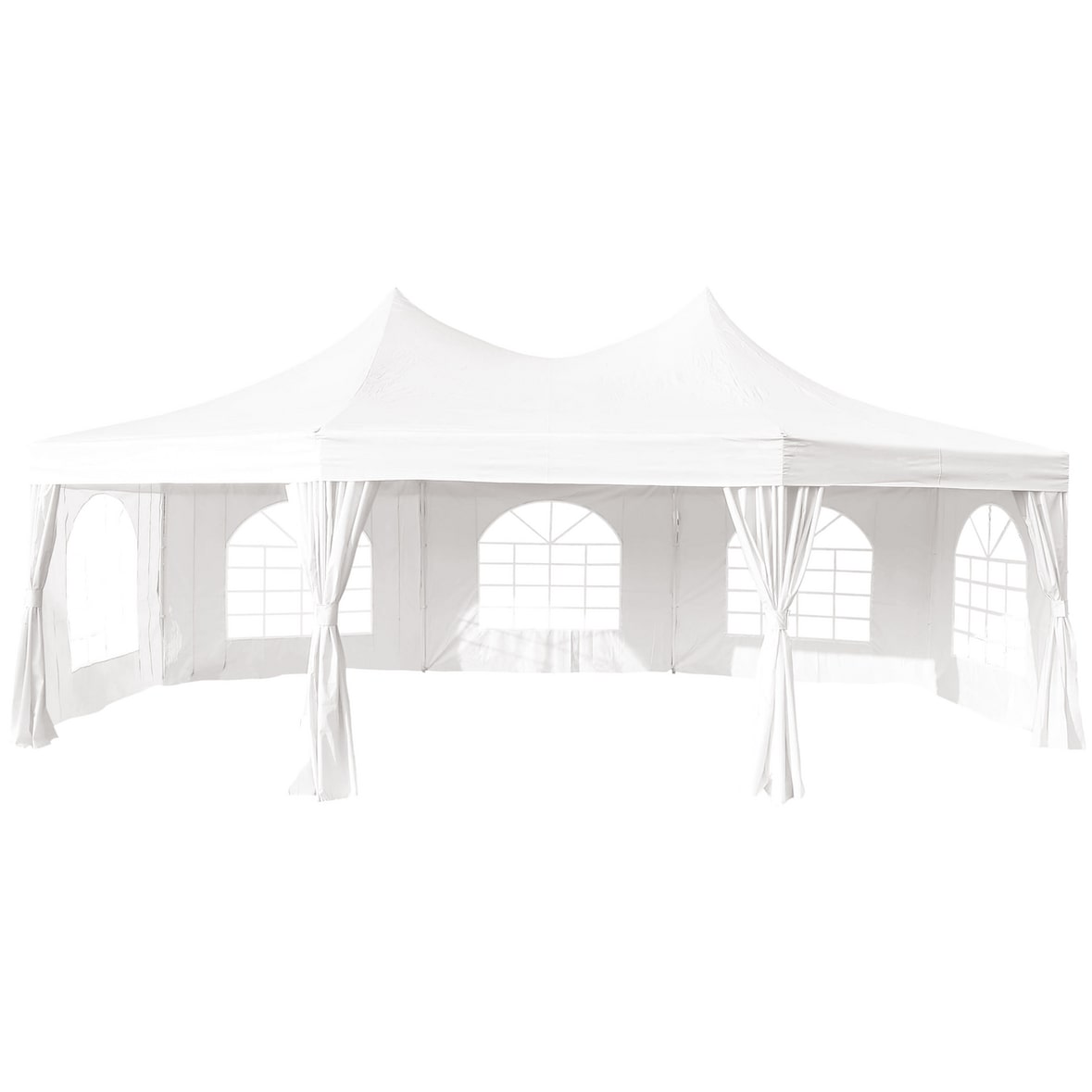 METRO PROFESSIONAL Tendone pieghevole con parete laterale Milano, acciaio/poliestere, 6.8 x 5 m, idrorepellente, bianco