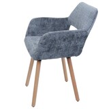 thumbnail of Décoshop26 -Gepolsterter Esszimmerstuhl mit Armlehnen aus dunkelgrauem Chenille-Stoff und Beinen aus Buchenholz 04_0009845