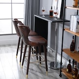 thumbnail of HOMCOM Set 2 Sgabelli Alti da Bar in Stile Industriale Marrone e Oro