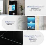 thumbnail of Hochglanz Vitrine Schwarz 45x35x160 cm LED Glasregal Aufbewahrungsschrank Wohnzimmer Schlafzimmer Büro modernes Design