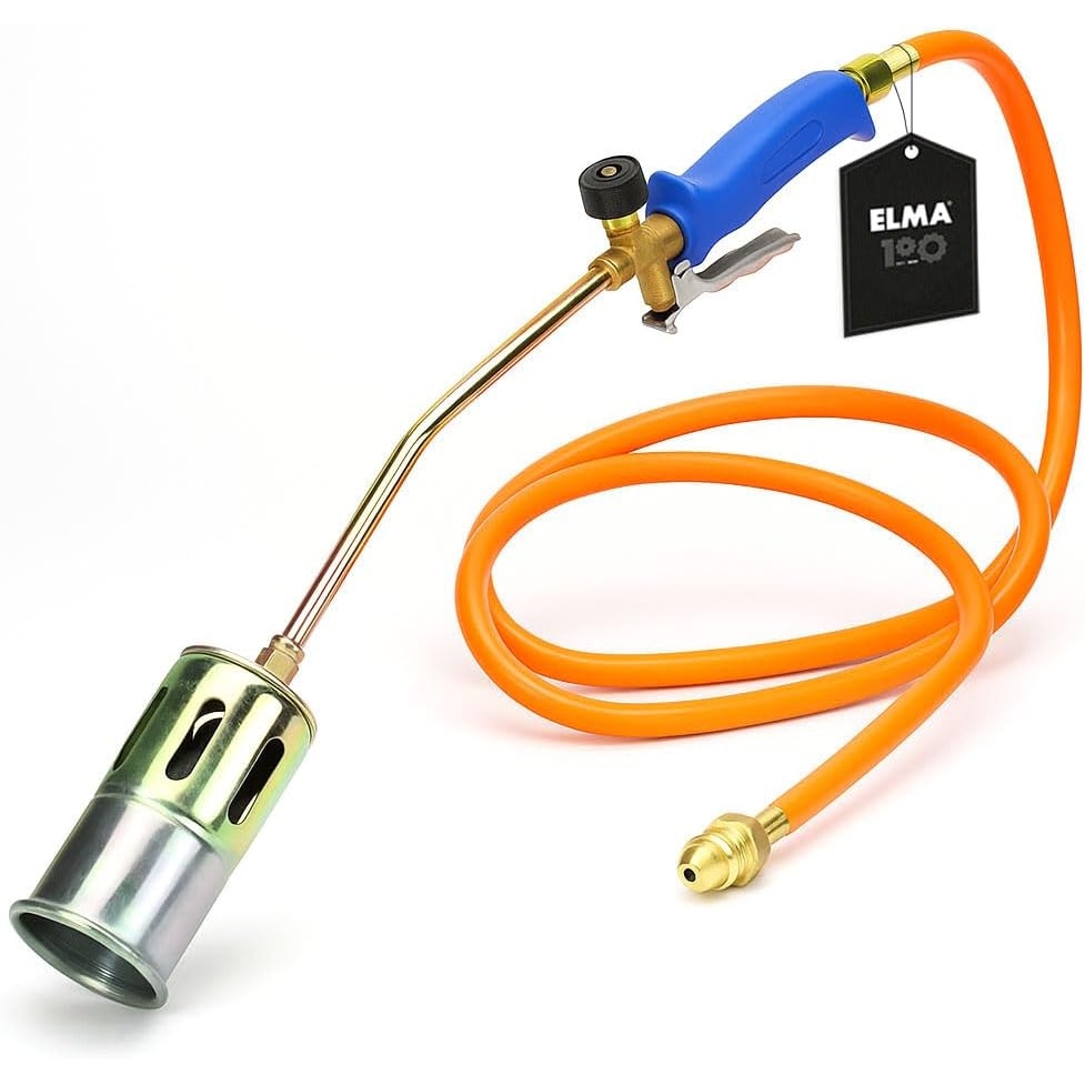 ELMA Soplete Chamuscador con Manguera 3 m y Boquilla Ø60 mm, Compatible con Gas Butano y Propano.
